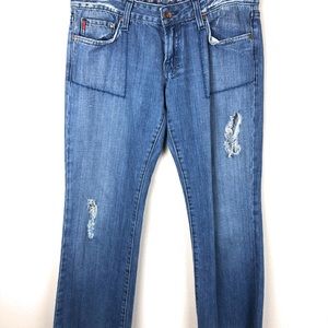 Vigoss Distressed Chic & Moda Blue Denim Jeans 31
